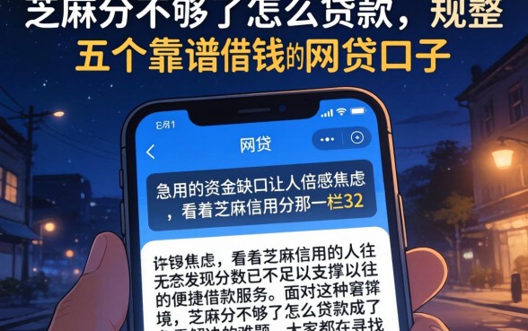 芝麻分不够了怎么贷款，规整五个靠谱借钱的网贷口子