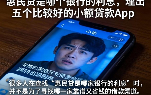 惠民贷是哪个银行的利息，理出五个比较好的小额贷款app