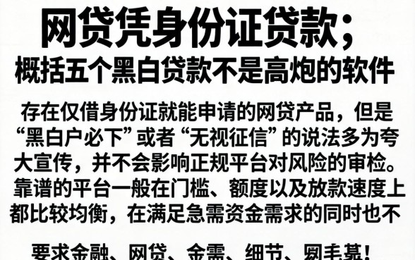 网贷凭身份证贷款,概括五个黑白贷款不是高炮的软件