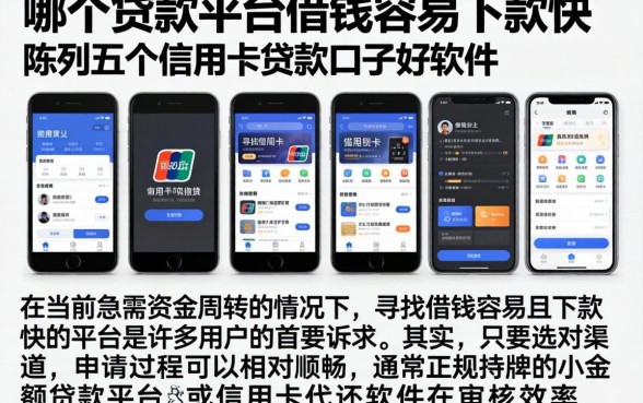 哪个贷款平台借钱容易下款快，陈列五个信用卡贷款口子好软件