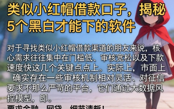 类似小红帽借款的口子，揭秘5个黑户都能下的软件