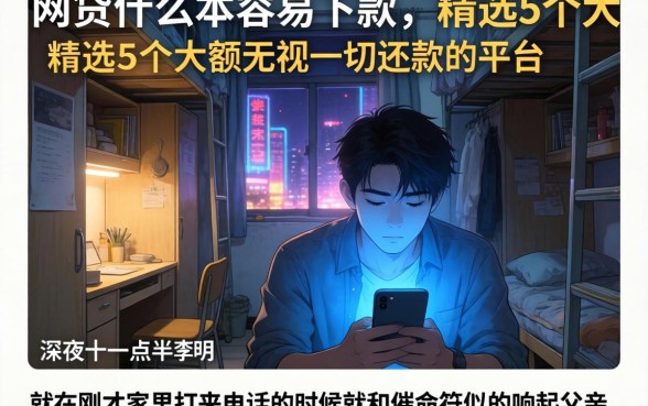 网贷什么最容易下款，精选5个大额无视一切还款的平台