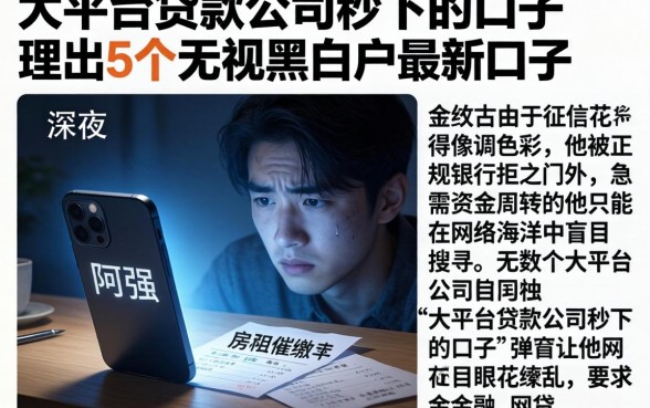 大平台贷款公司秒下的口子，理出5个无视黑白户最新口子