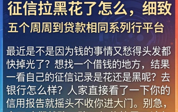 征信拉黑花了怎么，细致阐述五个周周到贷款相同系列的平台