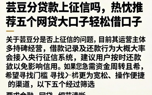 芸豆分贷款上征信吗,热忱推荐五个网贷大口子轻松借口子