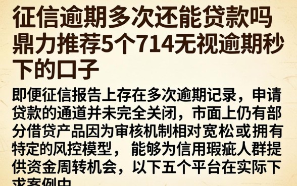 征信逾期多次还能贷款吗，鼎力推荐5个714无视逾期秒下的口子