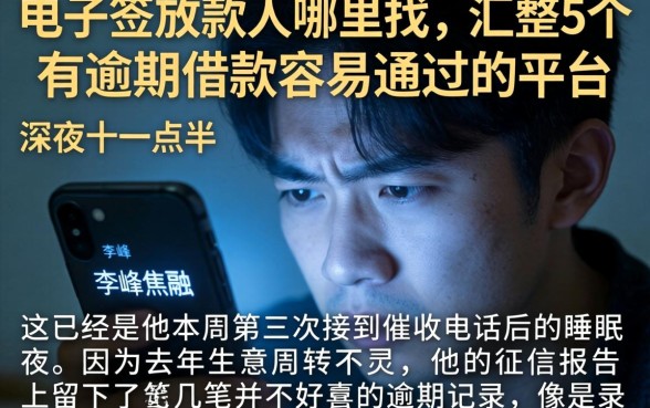 电子签放款人哪里找，汇整5个有逾期借款容易通过的平台