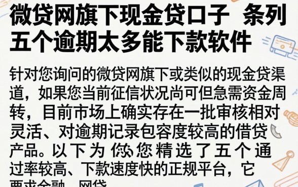 微贷网旗下现金贷口子，条列五个逾期太多能下款软件