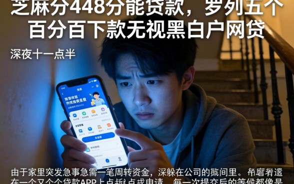 芝麻分448分能贷款，罗列五个百分百下款无视黑白户网贷