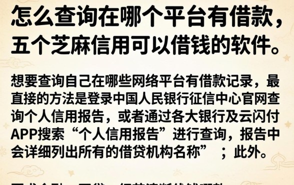 怎么查询在哪个平台有借款，详细阐述五个芝麻信用可以借钱的软件