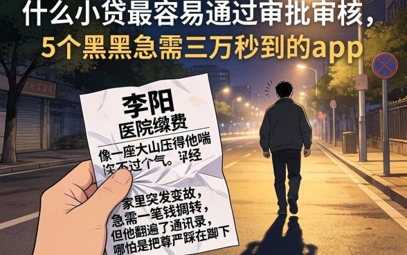 什么小贷最容易通过审批审核，条列5个黑户急需三万秒到的的app