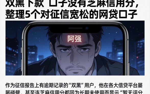 双黑下款的口子没有芝麻信用分，整理5个对征信宽松的网贷口子
