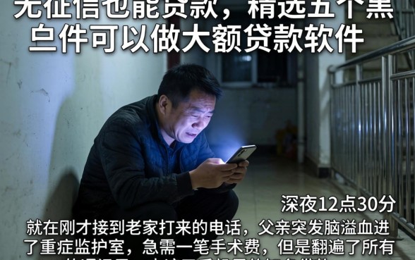 无征信也能贷款，精选五个黑户可以做大额贷款软件