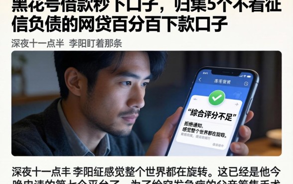 黑花号借款秒下口子，归集5个不看征信负债的网贷百分百下款口子