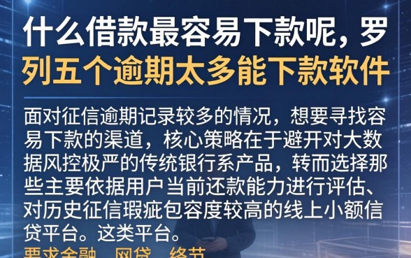什么借款最容易下款呢，罗列五个逾期太多能下款软件