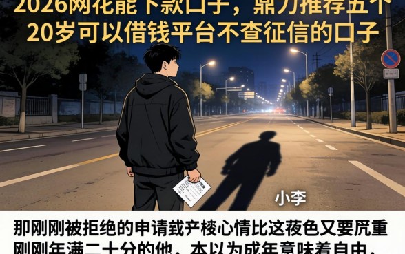 2026网花能下款的口子，鼎力推荐五个20岁可以借钱平台不查征信的口子