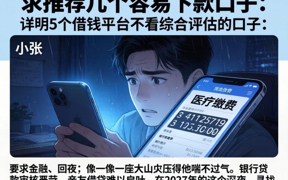 求推荐几个容易下款的口子，详尽说明5个借钱平台不看综合评估的口子