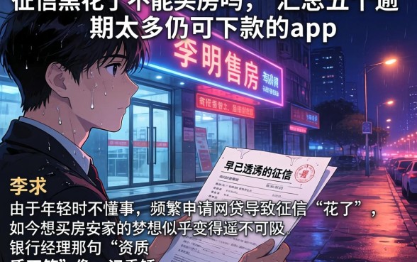 征信黑花了不能买房吗，汇总五个逾期太多仍可下款的app