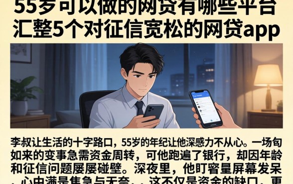 55岁可以做的网贷有哪些平台，汇整5个对征信宽松的网贷app