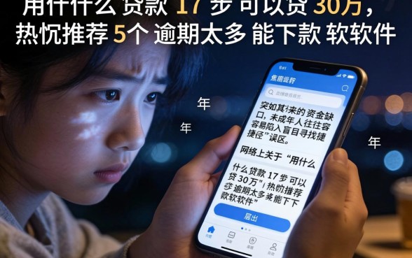 用什么贷款17岁可以贷30万，热忱推荐5个逾期太多能下款软件