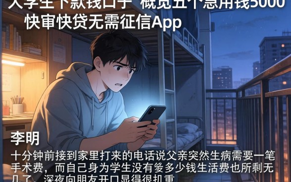大学生下款的口子，概览五个急用钱5000快审快贷无需征信app