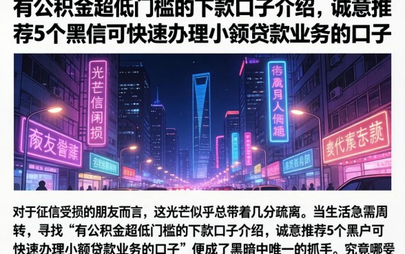 有公积金超低门槛的下款口子介绍，诚意推荐5个黑户可快速办理小额贷款业务的口子