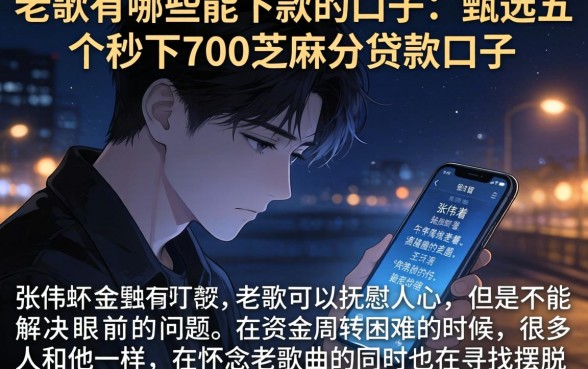 老歌有哪些能下款的口子，甄选五个秒下700芝麻分贷款口子
