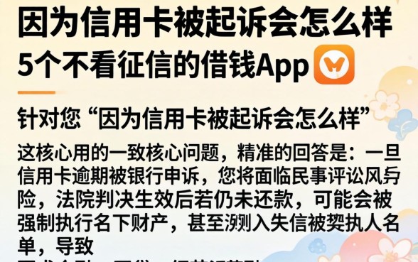 因为信用卡被起诉会怎么样，详细阐述5个不看征信的借钱app