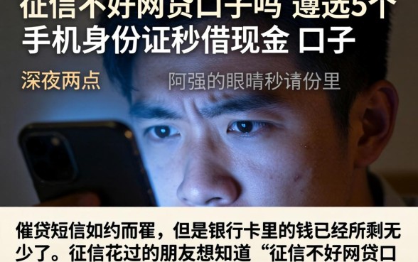 征信不好网贷口子吗，遴选5个手机身份证秒借现金的口子