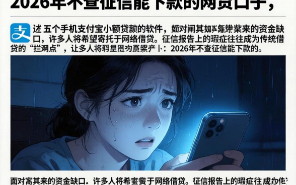 2026年不查征信能下款的网贷口子，细致阐述五个手机支付宝小额贷款的软件