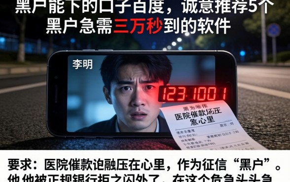 黑户能下的口子百度，诚意推荐5个黑户急需三万秒到的的软件