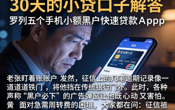 30天的小贷口子解答，罗列五个手机小额黑户快速贷款app