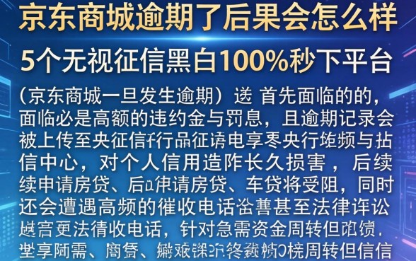 京东商城逾期了后果会怎样，详细阐述五个无视征信黑白100%秒下平台