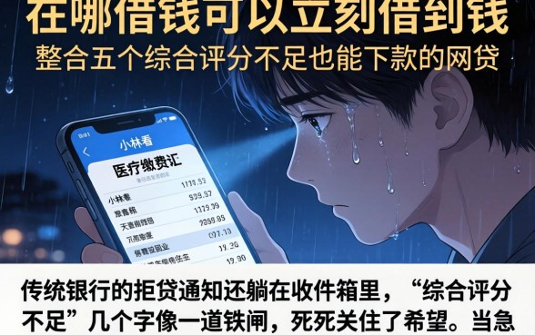 在哪借钱可以立刻借到钱，整合五个综合评分不足也能下款的网贷