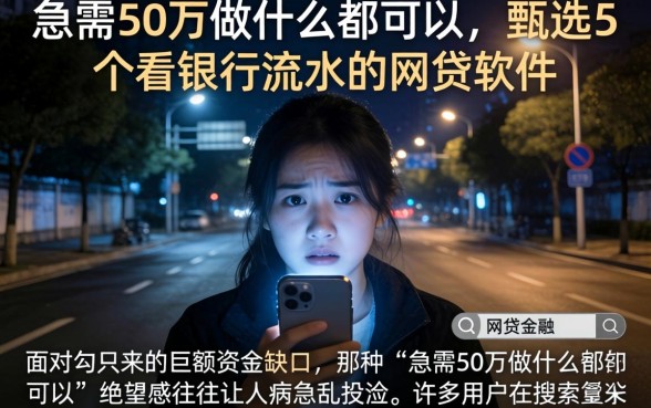 急需50万做什么都可以，甄选5个看银行流水的网贷软件