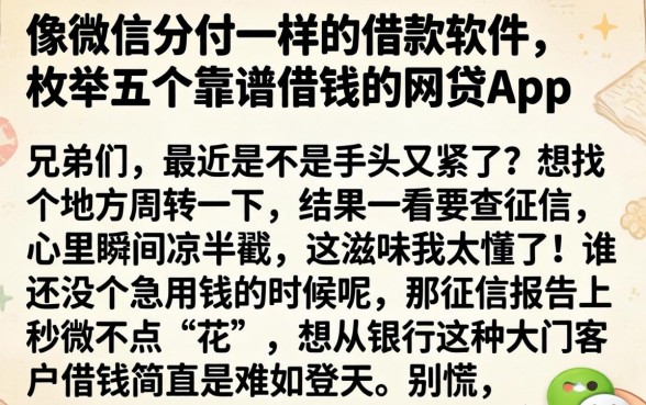 像微信分付一样的借款软件,枚举五个靠谱借钱的网贷app