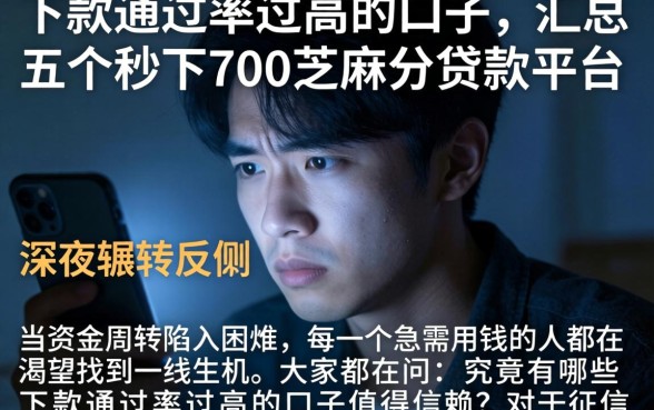 下款通过率过高的口子,汇总五个秒下700芝麻分贷款平台