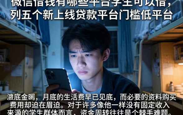微信借钱有哪些平台学生可以借，胪列五个新上线贷款平台门槛低平台