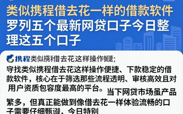 类似携程借去花一样的借款软件，罗列五个最新网贷口子今日整理这五个口子