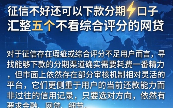 征信不好还可以下款分期的口子，汇整五个不看综合评分的网贷