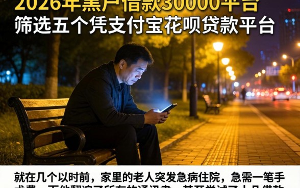 2026年黑户借款30000的平台，筛选五个凭支付宝花呗贷款的平台