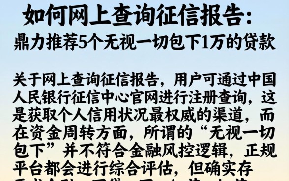如何网上查询征信报告，鼎力推荐5个无视一切包下1万的贷款