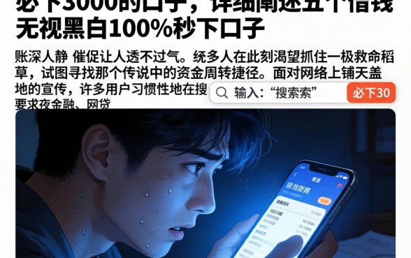 必下3000的口子，详细阐述五个借钱无视黑白100%秒下口子