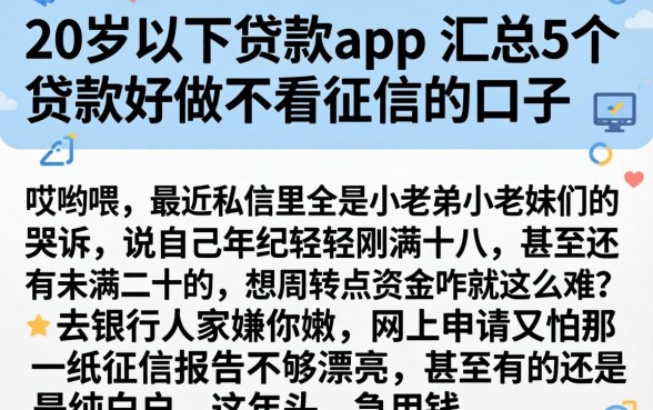 20岁以下贷款app，汇总5个贷款好做不看征信的口子
