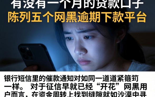 有没有一个月的贷款口子，陈列五个网黑逾期下款平台