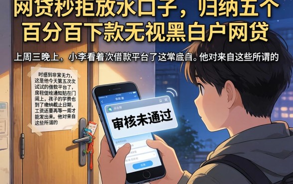 网贷秒拒放水口子，归纳五个百分百下款无视黑白户网贷