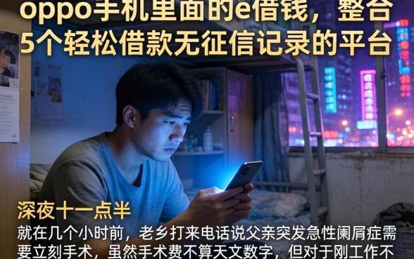 oppo手机里面的e借钱，整合5个轻松借款无征信记录的平台