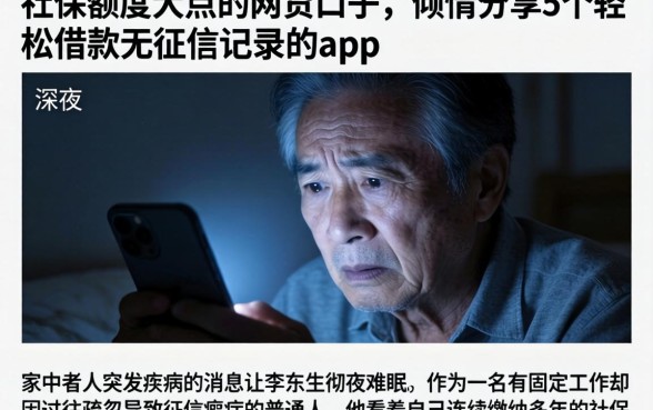 社保额度大点的网贷口子，倾情分享5个轻松借款无征信记录的app