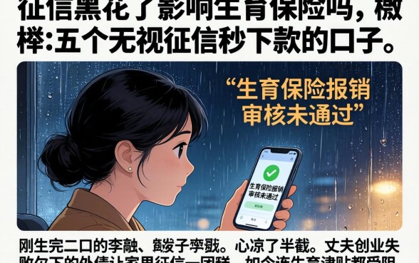 征信黑花了影响生育保险吗，枚举五个无视征信秒下款的口子
