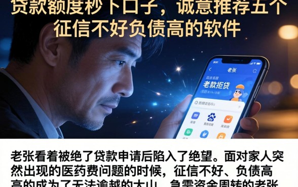 贷款额度秒下口子，诚意推荐五个征信不好负债高的软件